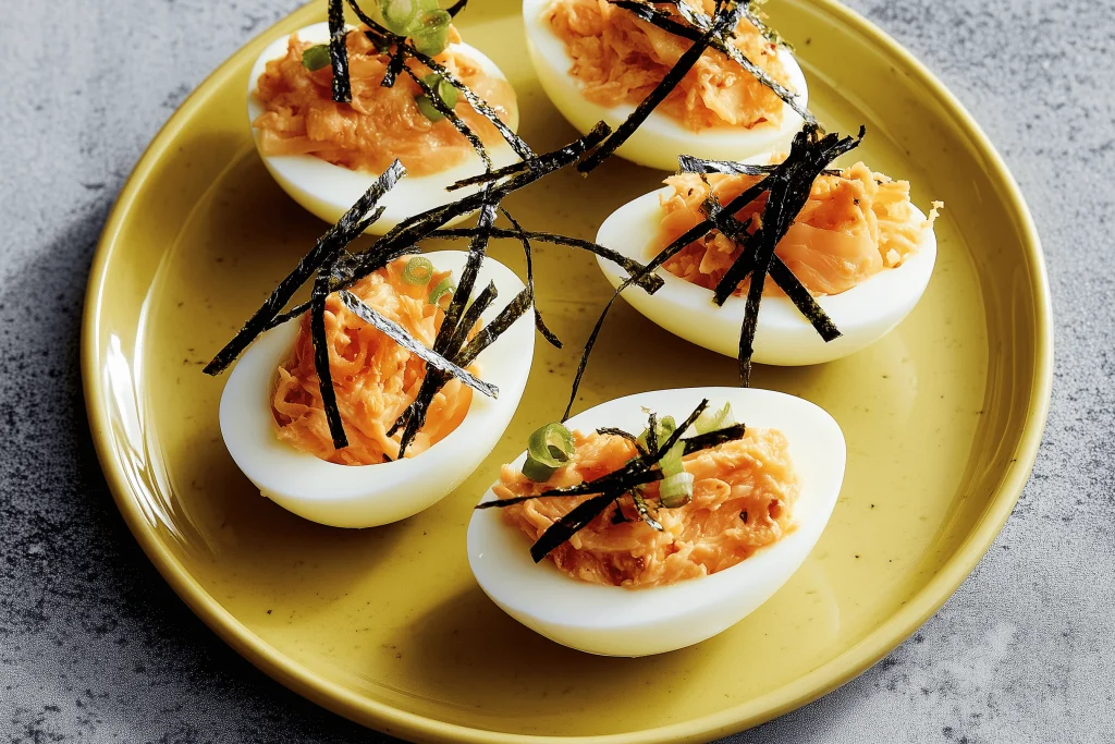 Schnelle und einfache gefüllte Eier